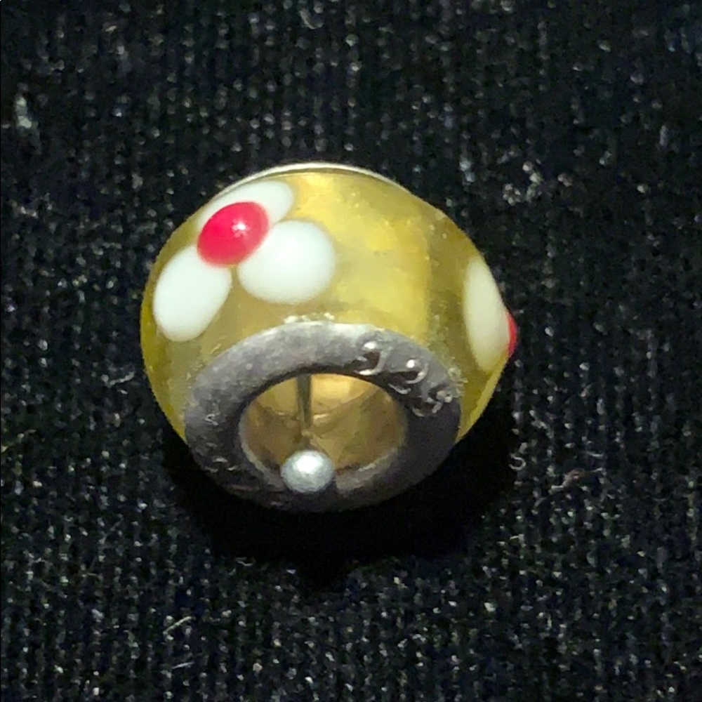 Sterling Silver Murano Glass Bead Vintage